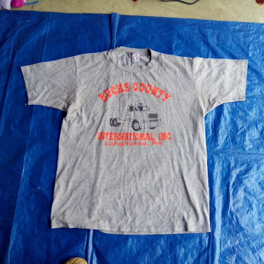 Gray Shirt with Red Print